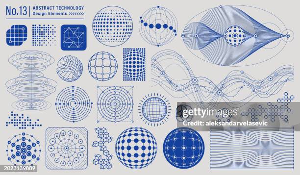 abstract technology design elements - concentric circle graph stock illustrations