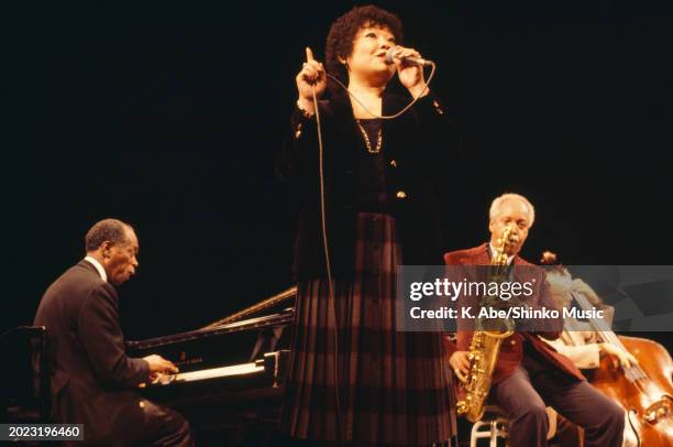 Junko Mine sings accompanied by Hank Jones, Sonny Stitt, George Duvivier, , Yubin Chokin Hall, Tokyo, Japan, 26th October 1980.