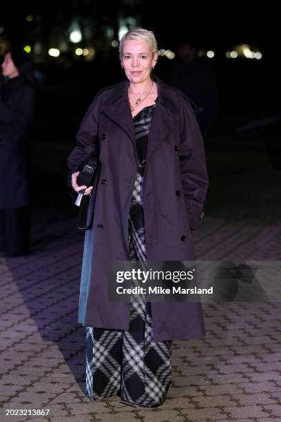 Olivia Colman attends the Burberry show during London Fashion Week February 2024 at Victoria Park on February 19, 2024 in London, England.