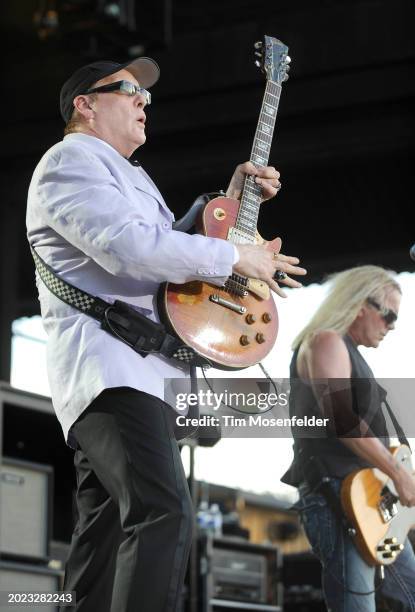 Rick Neilsen and Robin Zander of Cheap Trick perform at Sleep Train Amphitheatre on September 3, 2009 in Wheatland, California.