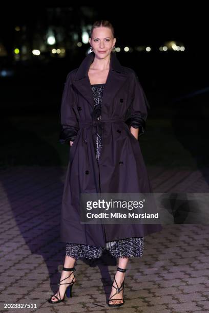 Poppy Delevingne attends the Burberry show during London Fashion Week February 2024 at Victoria Park on February 19, 2024 in London, England.