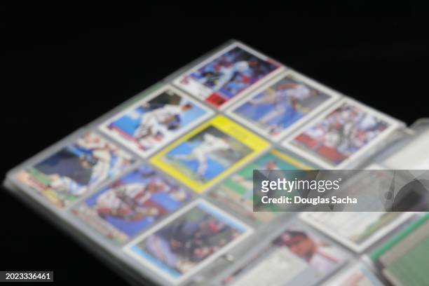collection of sports cards, our of focus view - collection stock pictures, royalty-free photos & images