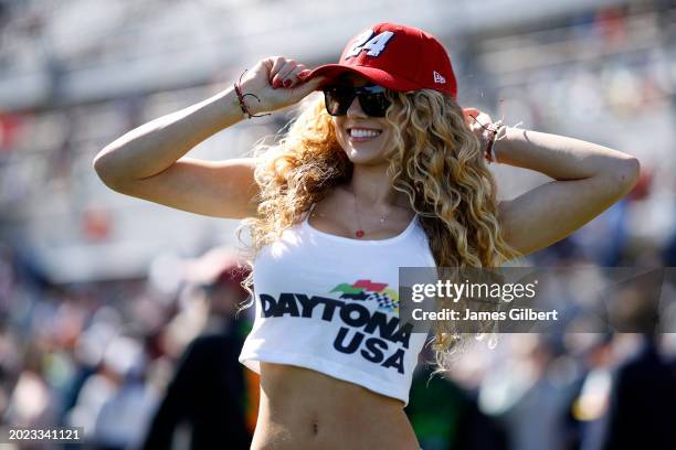 Fan attends the NASCAR Cup Series Daytona 500 at Daytona International Speedway on February 19, 2024 in Daytona Beach, Florida.