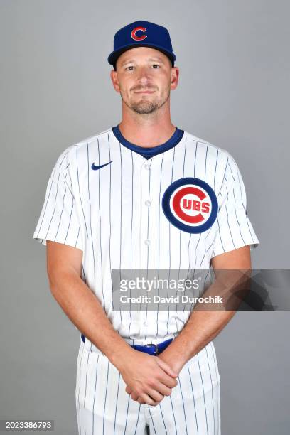 Drew Smyly of the Chicago Cubs poses for a photo during the Chicago Cubs Photo Day at Sloan Park on Tuesday, February 20, 2024 in Mesa, Arizona.