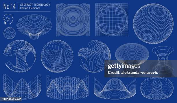 abstract technology design elements - sphere grid stock illustrations