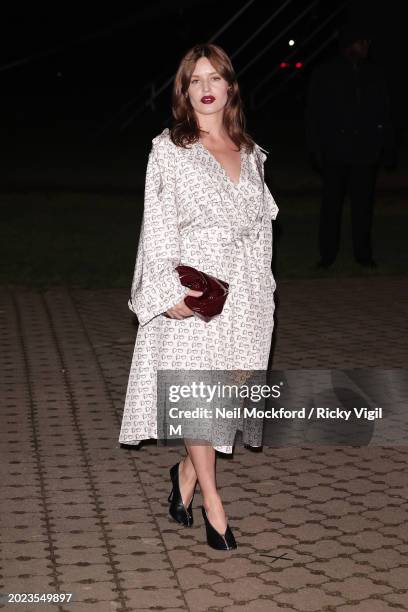 Georgia May Jagger seen attending the Burberry show at Victoria Park during London Fashion Week February 2024 on February 19, 2024 in London, England.