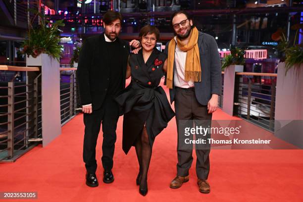 Jason Schwartzman, Dolly de Leon and Nathan Silver of the movie "Between the Temples" attends the "Yeohaengjaui pilyo" premiere during the 74th...