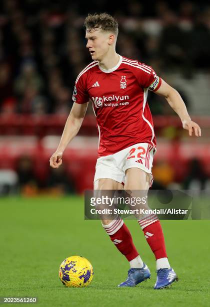 Ryan Yates of Nottingham Forest on the ball during the Premier League match between Nottingham Forest and Manchester United at City Ground on...