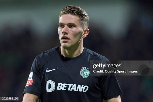 Viktor Gyokeres of Sporting CP looks on during the Liga Portugal Betclic match between Moreirense FC and Sporting CP at Parque de Jogos Comendador...