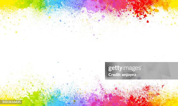 regenbogen-farbpulver holi-spritzer abstrakte vektor-illustration - farbpulver stock-grafiken, -clipart, -cartoons und -symbole