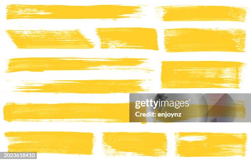 Yellow paint brush stroke vectors Yellow paint brush stroke vectors