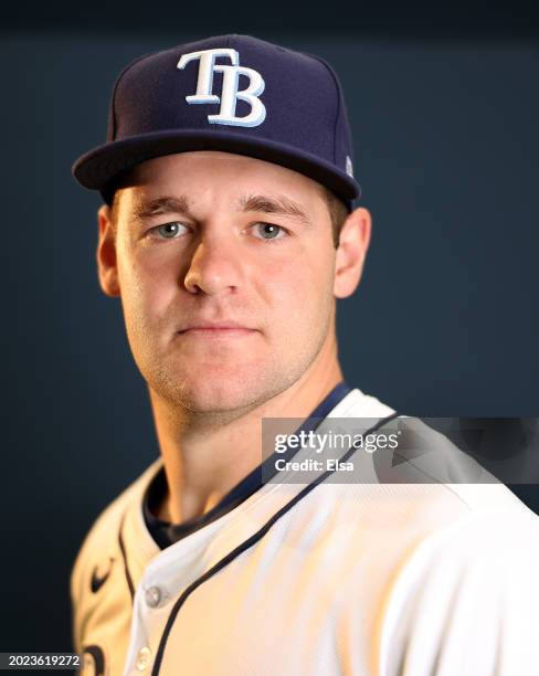 Nathan Wiles of the Tampa Bay Rays poses for a picture during Tampa Bay Rays Photo Day at Charlotte Sports Park on February 18, 2024 in Port...