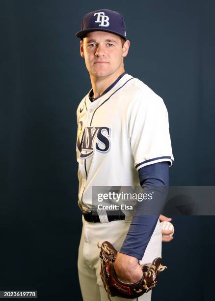 Nathan Wiles of the Tampa Bay Rays poses for a picture during Tampa Bay Rays Photo Day at Charlotte Sports Park on February 18, 2024 in Port...