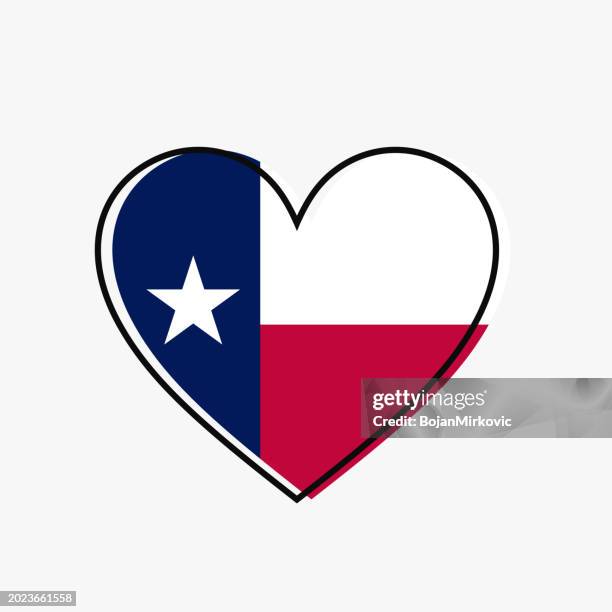 texas heart flag. vector - texas flag stock illustrations