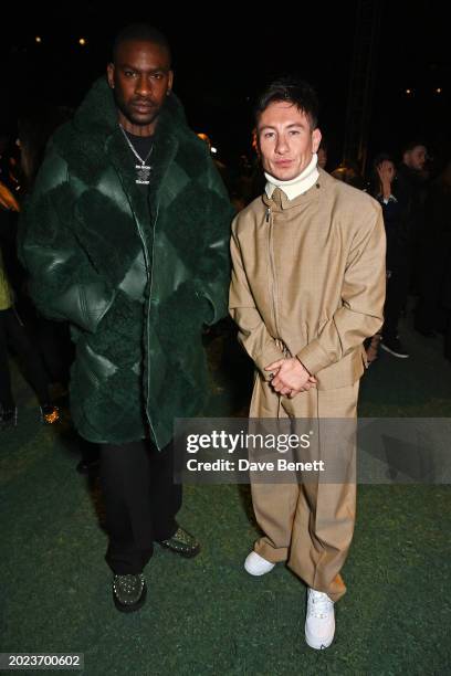 Skepta and Barry Keoghan attend the Burberry Winter 2024 show during London Fashion Week on February 19, 2024 in London, England.
