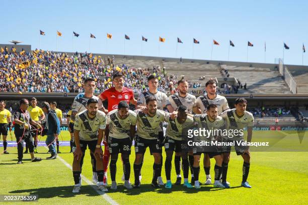 Players of Puebla pose for a photo prior the 6th round match between Pumas UNAM and Puebla as part of the Torneo Clausura 2024 Liga MX at Estadio...