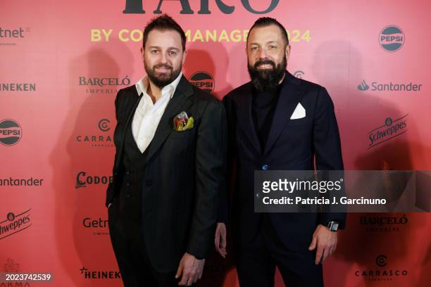 Ivan Morales and Alvaro Castellanos, chefs of Taberna Arzabal, attend the "Faro Awards 2024" at Espacio ABC on February 19, 2024 in Madrid, Spain.
