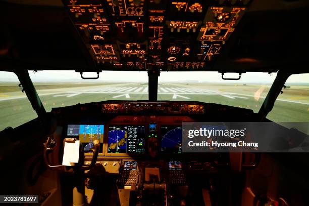 Flight simulator of a new addition to United Airlines' Flight Training Center in Denver, Colorado on Thursday, February 22, 2024. United Airlines...
