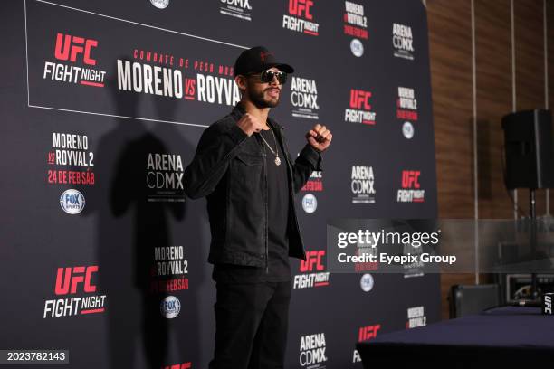February 21 Mexico City, Mexico: Yair Rodriguez speaks during the UFC Fight Night press conference at Presidente Intercontinental Hotel.
