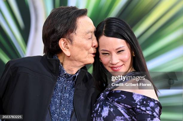 James Hong and Lucy Liu at the Hand and Footprint Ceremony honoring James Hong held at TCL Chinese Theatre IMAX® on February 22, 2024 in Los Angeles,...