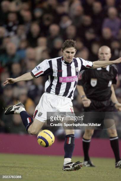 Zoltan Gera of West Bromwich Albion kicking during the Premier League match between West Bromwich Albion and Manchester United at The Hawthorns on...