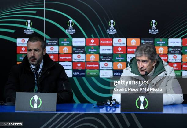 Head Coach of Real Betis Manuel Pellegrini during a press conference after the UEFA Europa Conference League 2023/24 round of 16 second leg match...