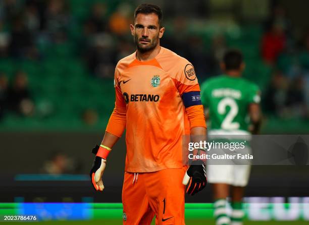 Antonio Adan of Sporting CP during the Knockout Round Play-offs Second Leg - UEFA Europa League 2023/24 match between Sporting CP and BSC Young Boys...