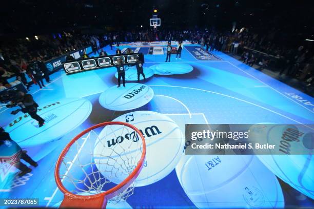 An overall view of the LED court during the AT&T Slam Dunk Contest as a part of State Farm All-Star Saturday Night on Saturday, February 17, 2024 at...