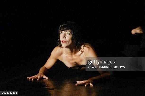 Dancer Lisbeth Gruwez performs during a repetition of the show Quando l'uomo principale è una donna, directed by Belgium artist and choregraph Jan...