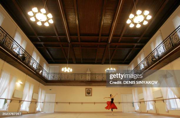 Opera National de Paris French ballet dancer Mathilde Froustey rehearses her role at the classroom in Vaganova Ballet Academy in St Petersburg, 13...