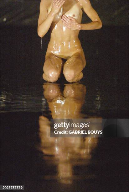 Dancer Lisbeth Gruwez performs during a repetition of the show Quando l'uomo principale è una donna, directed by Belgium artist and choregraph Jan...