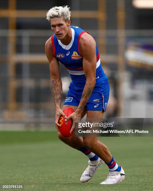 Rory Lobb of the Bulldogs in action during the AFL 2024 Match Simulation between the Western Bulldogs and Hawthorn at Whitten Oval on February 23,...