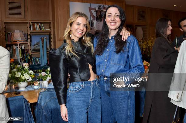 Liat Baruch and Sophia Rossi at the 7 For All Mankind and Jamie Mizrahi SS24 celebration dinner held at San Vicente Bungalows on February 22, 2024 in...