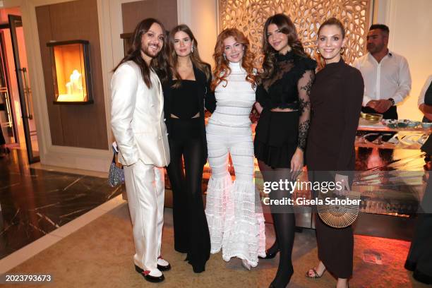 Riccardo Simonetti, Vivienne Rojinski, Palina Rojinski, Farina Opoku, Viviane Geppert during the Nobu Munich Sushi Club Dinner on February 22, 2024...