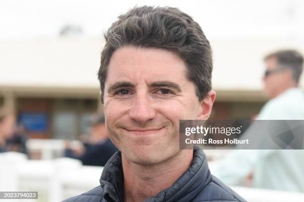 Thomas Sadler after winning the Southwest Dairy Services Maiden Plate at Terang Racecourse on February 23, 2024 in Terang, Australia.