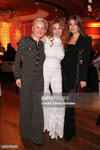 Barbara Sturm, Palina Rojinski, Vivienne Rojinski during the Nobu Munich Sushi Club Dinner on February 22, 2024 at Hotel Mandarin Oriental in Munich,...