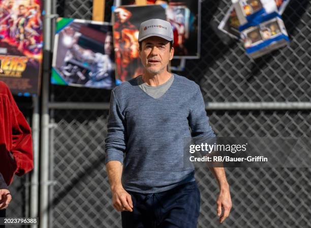 Robert Downey Jr. Is seen at "Jimmy Kimmel Live" on February 22, 2024 in Los Angeles, California.