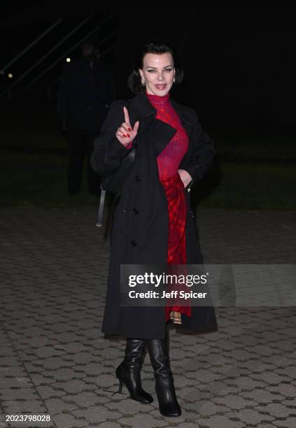 Debi Mazar attends the Burberry show during London Fashion Week February 2024 in Victoria Park on February 19, 2024 in London, England.