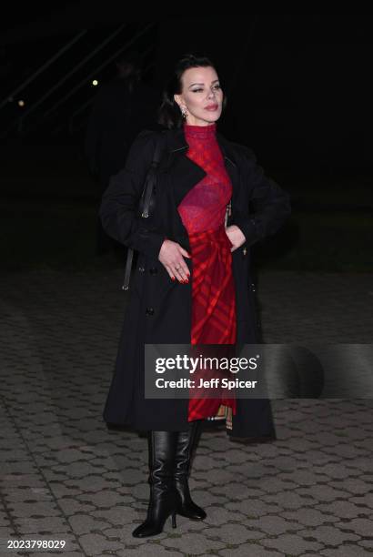 Debi Mazar attends the Burberry show during London Fashion Week February 2024 in Victoria Park on February 19, 2024 in London, England.