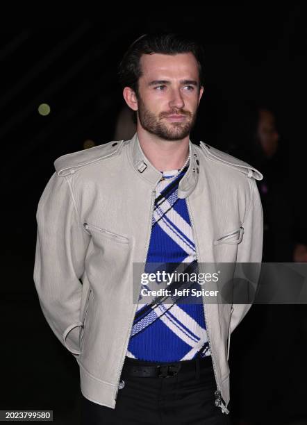 Ben Chilwell attends the Burberry show during London Fashion Week February 2024 in Victoria Park on February 19, 2024 in London, England.