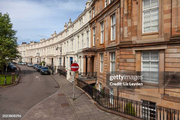 royal crescent, glasgow, scotland - ancient greek homes stock pictures, royalty-free photos & images
