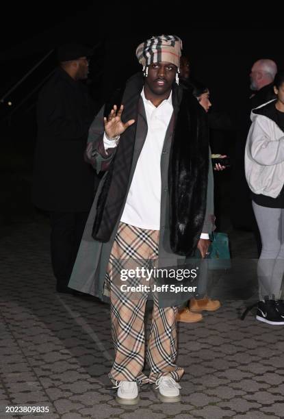 Lil Yachty attends the Burberry show during London Fashion Week February 2024 in Victoria Park on February 19, 2024 in London, England.