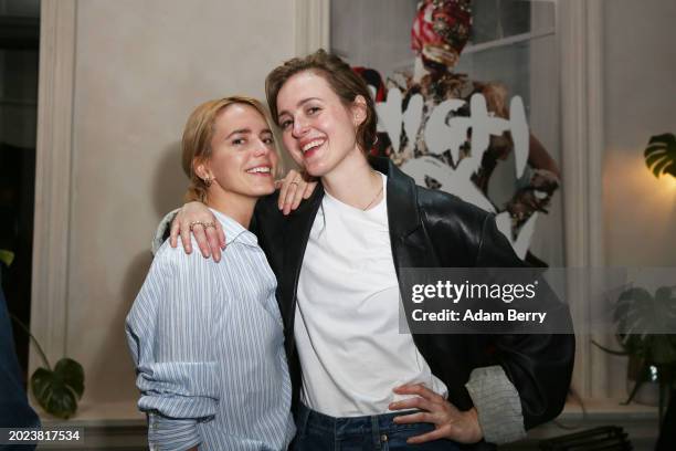 Stacy Martin and Renate Reinsve attend the MUBI drinks during the 74th Berlinale International Film Festival at Hotel Chateau Royal on February 19,...