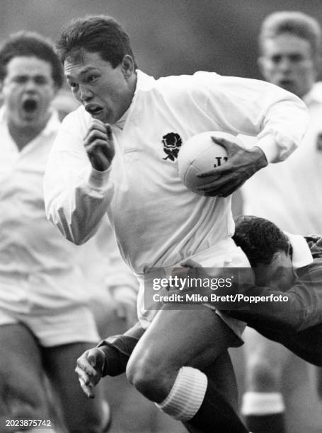 Rory Underwood of England in action during the Five Nations Championship match between England and Ireland at Twickenham Stadium on February 1, 1992...