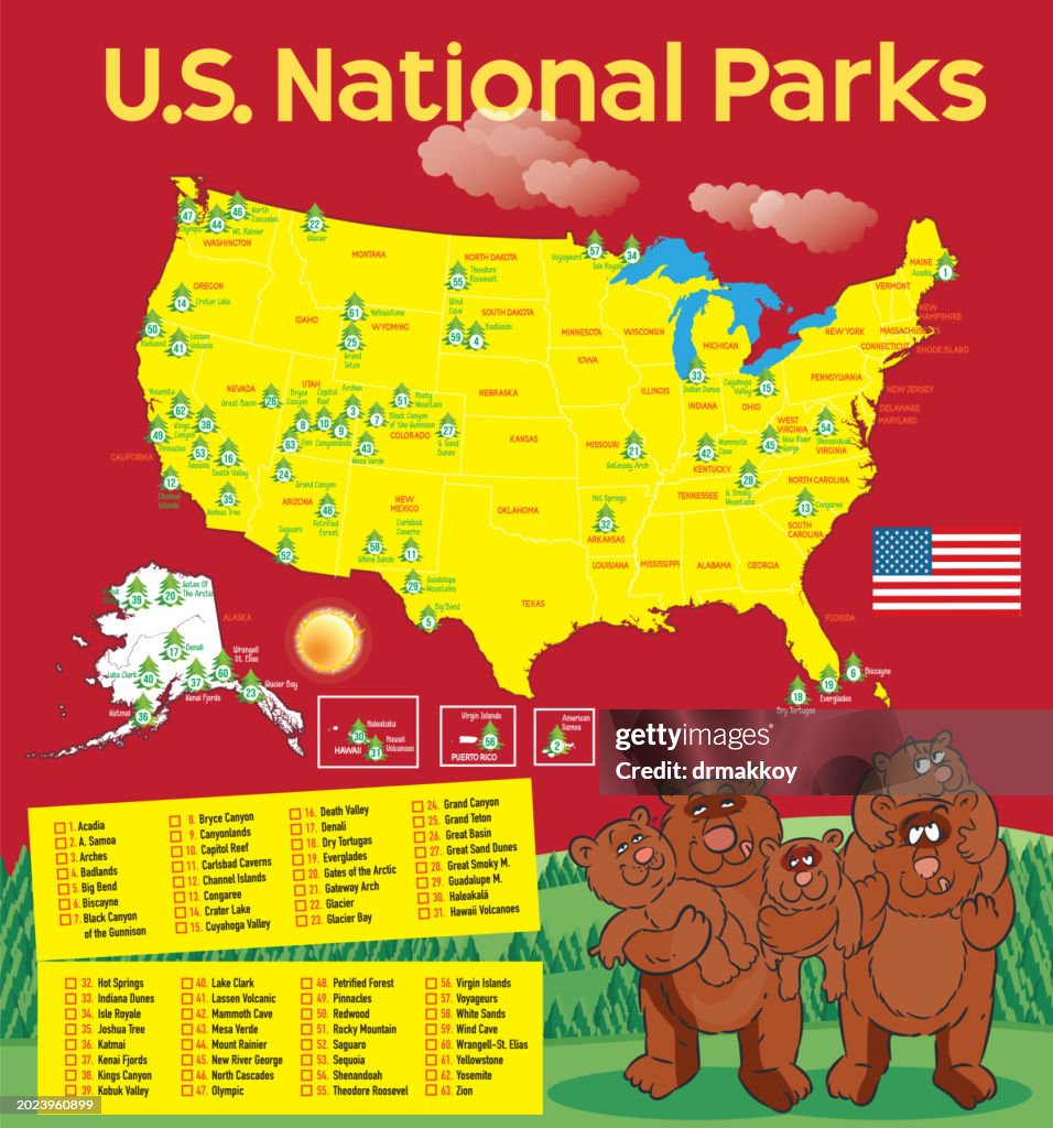 US National Parks Map