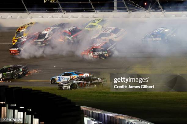 Joey Logano, driver of the Shell Pennzoil Ford, Todd Gilliland, driver of the gener8tor Ford, Brad Keselowski, driver of the Castrol Edge Ford,...