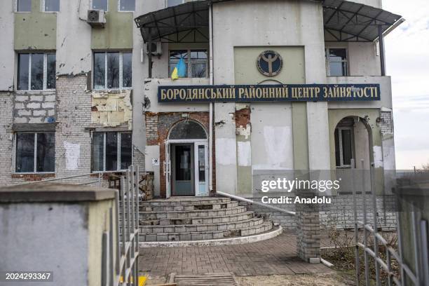 View of destruction as Kyiv Oblast, surrounding the capital of Ukraine, still bears the scars of the war as the country marks the 2nd anniversary of...