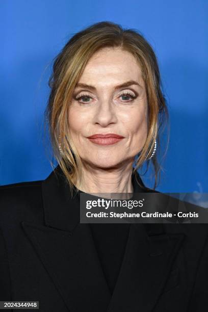 Isabelle Huppert attends the "Les gens d'à côté" premiere during the 74th Berlinale International Film Festival Berlin at Zoo Palast on February 19,...