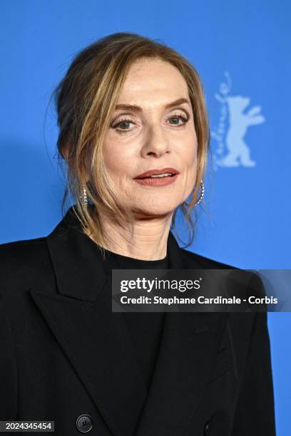 Isabelle Huppert attends the "Les gens d'à côté" premiere during the 74th Berlinale International Film Festival Berlin at Zoo Palast on February 19,...