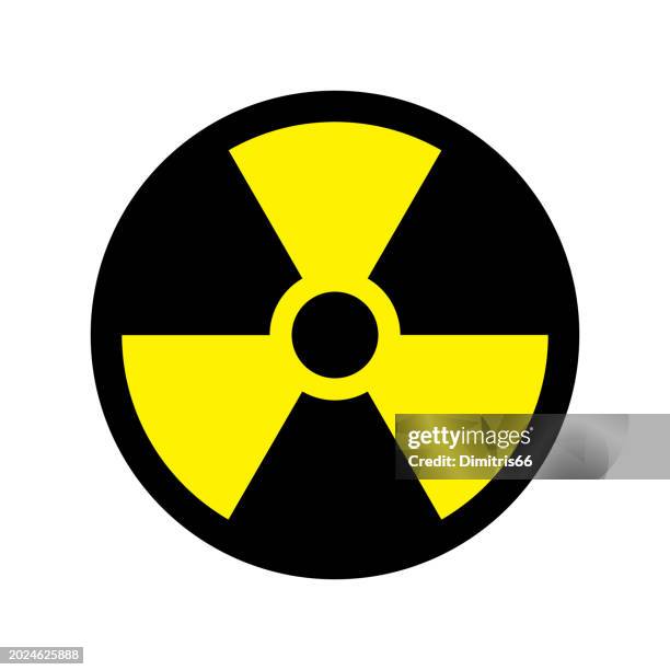 radioactivity sign icon. - nuclear physics stock illustrations